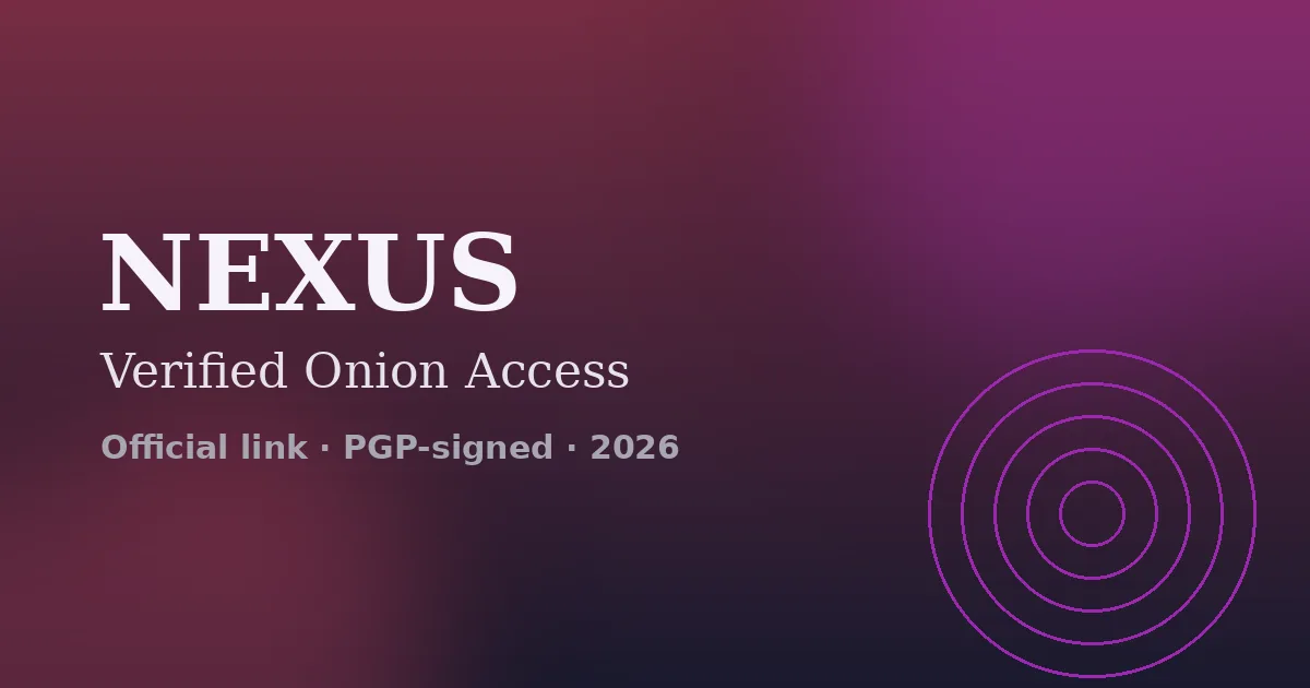 Nexus Market — official darknet marketplace 2026